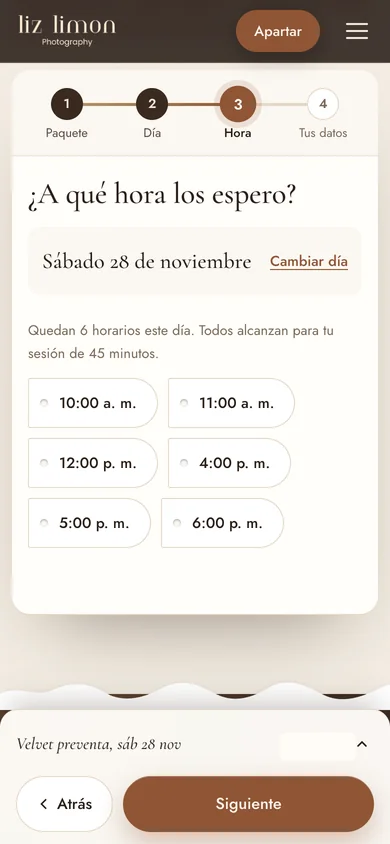Reserva: la hora